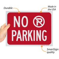 No Parking (no parking symbol) Sign