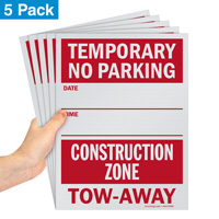 No Parking Construction Temporary Sign Pack