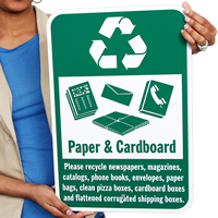 Recycle Paper Cardboard Sign