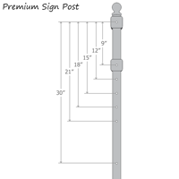Yellow Roll 'n' Pole Sign Holder with 54in. Pole - 5.25' Tall