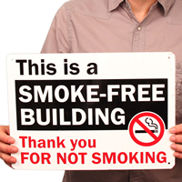 Smoke Free Building Thank You Sign