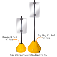 Yellow Roll 'n' Pole Sign Holder with 54in. Pole - 5.25' Tall