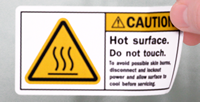 Hot Surface Do Not Touch Lockout Power Label