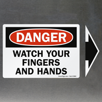 Danger Watch Fingers Hands Label