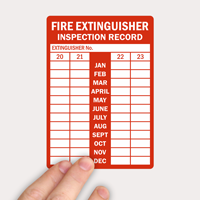 Fire Extinguisher Inspection Record, Set of 5 Labels