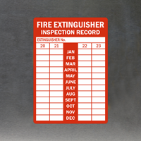Fire Extinguisher Inspection Record, Set of 5 Labels