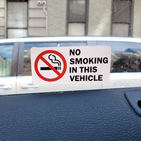 No Smoking Vehicle Label