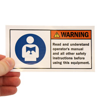 Read Safety Instructions Before Using Equipment Label