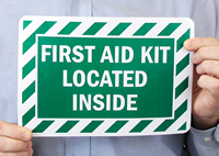 First Aid Kit Located Inside Label