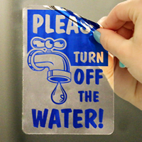 Please Turn Off Water Label
