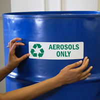 Aerosols Only with Recycle Graphic Label