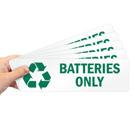 Batteries Only Label with Recycle Graphic