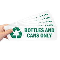 Bottles And Cans Only Label with Recycle Graphic