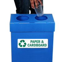 Paper & Cardboard Label with Recycle Graphic