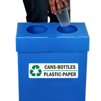 Cans-Bottles, Plastic-Paper Recycle Label