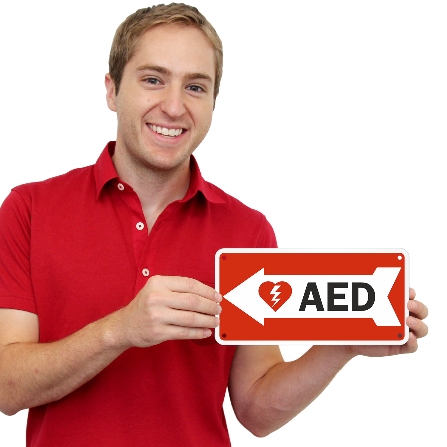 AED Left Arrow Symbol Label