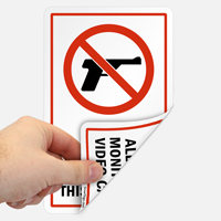 No Firearms Allowed On Property Double-Sided Label