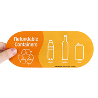 Refundable Containers, Plastic Bottles Cans Vinyl Recycling Sticker