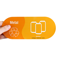 Metal, Recycle Symbol Aluminum Vinyl Recycling Sticker