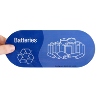 Batteries, Vinyl Recycling Sticker with Graphic
