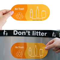 No Trash, Plastic, Glass Aluminum Vinyl Recycling Sticker