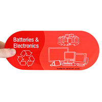Batteries & Electronics, Vinyl Recycling Sticker with Symbol