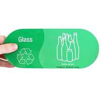 Glass, Bottles Jars Vinyl Recycling Sticker with Symbol