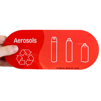 Aerosols, Vinyl Recycling Sticker with Symbol