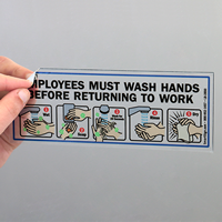 Employees Must Wash Hands Before Returning Mirror Decal