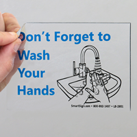 Don't Forget To Wash Your Hands Mirror Decal