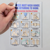 Employees Hand Washing Instructions Mirror Decal