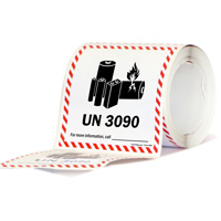 UN 3090 Lithium Battery Label