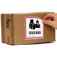 UN 3480 Lithium Battery Label