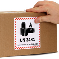 UN 3481 Lithium Battery Label