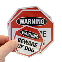 Beware Of Dog Warning Label Set