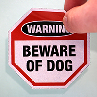 Beware Of Dog Warning Label Set