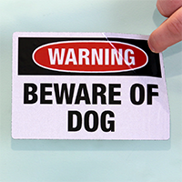 Warning Beware Of Dogs Label Set