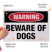 Warning Beware Of Dogs Label Set