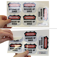 Warning Beware Of Dogs Shield Label Set