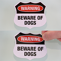 Warning Beware Of Dogs Shield Label Set