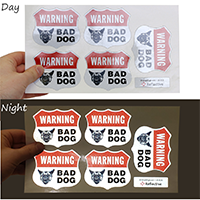 Bad Dog Warning Shield Label Set
