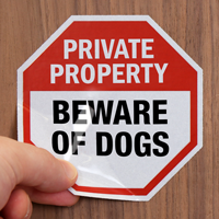 Beware Of Dogs Private Property Label Set