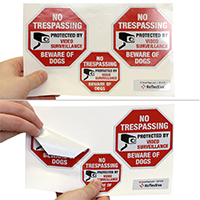 Beware Of Dogs No Trespassing Label Set