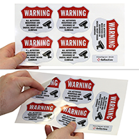 Warning Activities Monitored And Recorded Shield Label Set