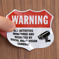 Warning Activities Monitored And Recorded Shield Label Set