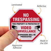 Trespassers Will Be Prosecuted No Trespassing Label Set