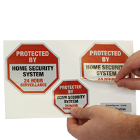 Protected By Home Security System Surveillance Label Set