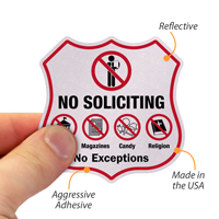 No Soliciting No Exceptions Shield Label Set