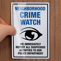 Report Suspicious Activities Crime Watch Label Set