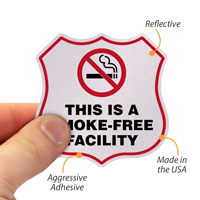 This Is A Smoke Free Facility No Smoking Shield Label Set
